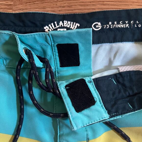 Billabong 73 Spinner Lo Tide Board Shorts 31 | Retro Pastel Stripe Swim Trunks - Picture 6 of 9